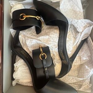 Authentic Like New - Gucci Lifford Ursula Heels in Black with Horsebit Straps